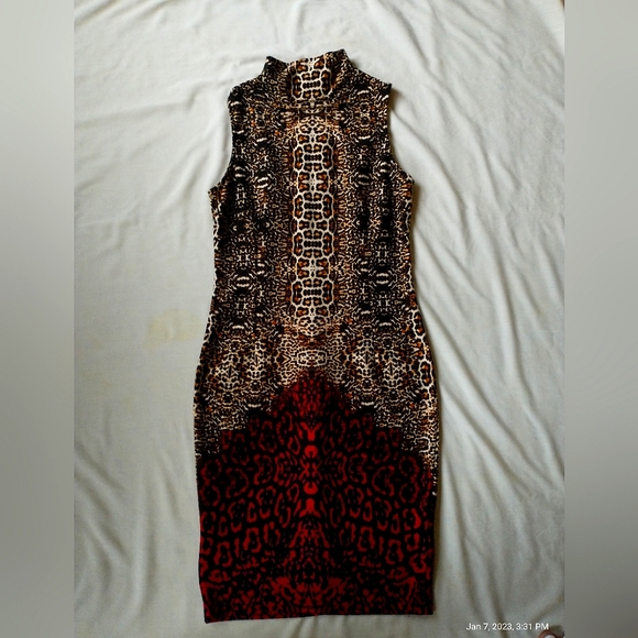 Venus Leopard Print Midi Dress - US M - Picture 1 of 4